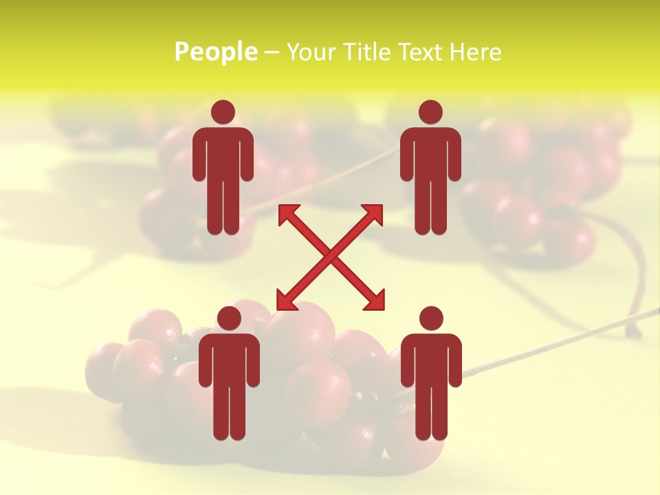 Macro View Of Ripe Schizandra Berry On The Yellow Background PowerPoint Template