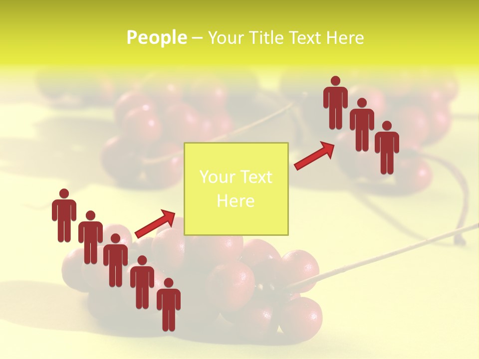 Macro View Of Ripe Schizandra Berry On The Yellow Background PowerPoint Template