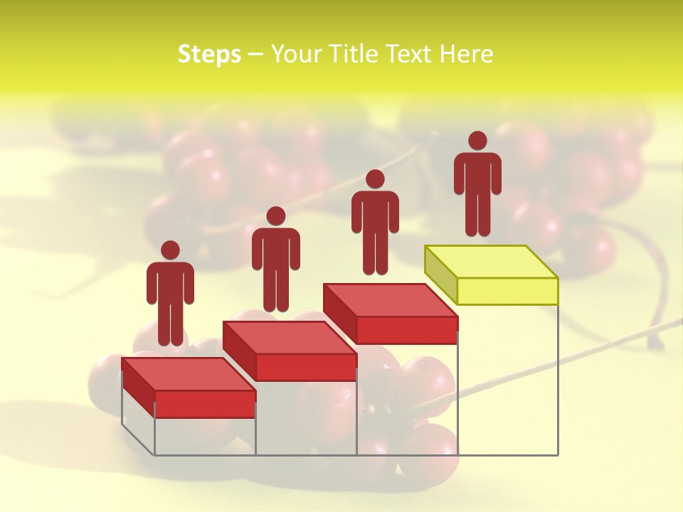 Macro View Of Ripe Schizandra Berry On The Yellow Background PowerPoint Template