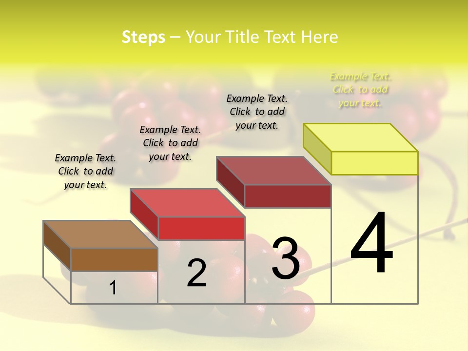 Macro View Of Ripe Schizandra Berry On The Yellow Background PowerPoint Template