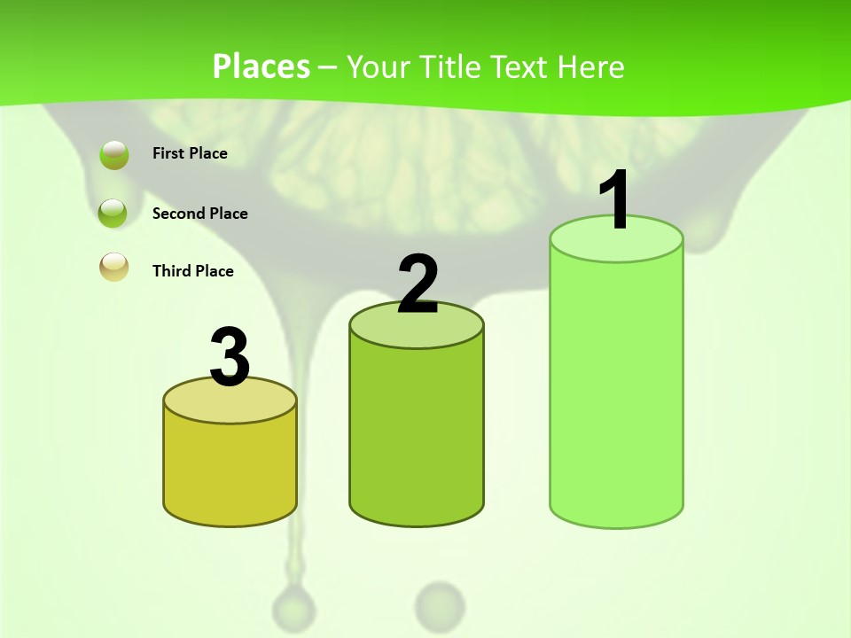 Drops Of Juice Falling Of The Succulent Lemon. A Strong Light Behind The Lemon Gives The Dark Aspect. PowerPoint Template