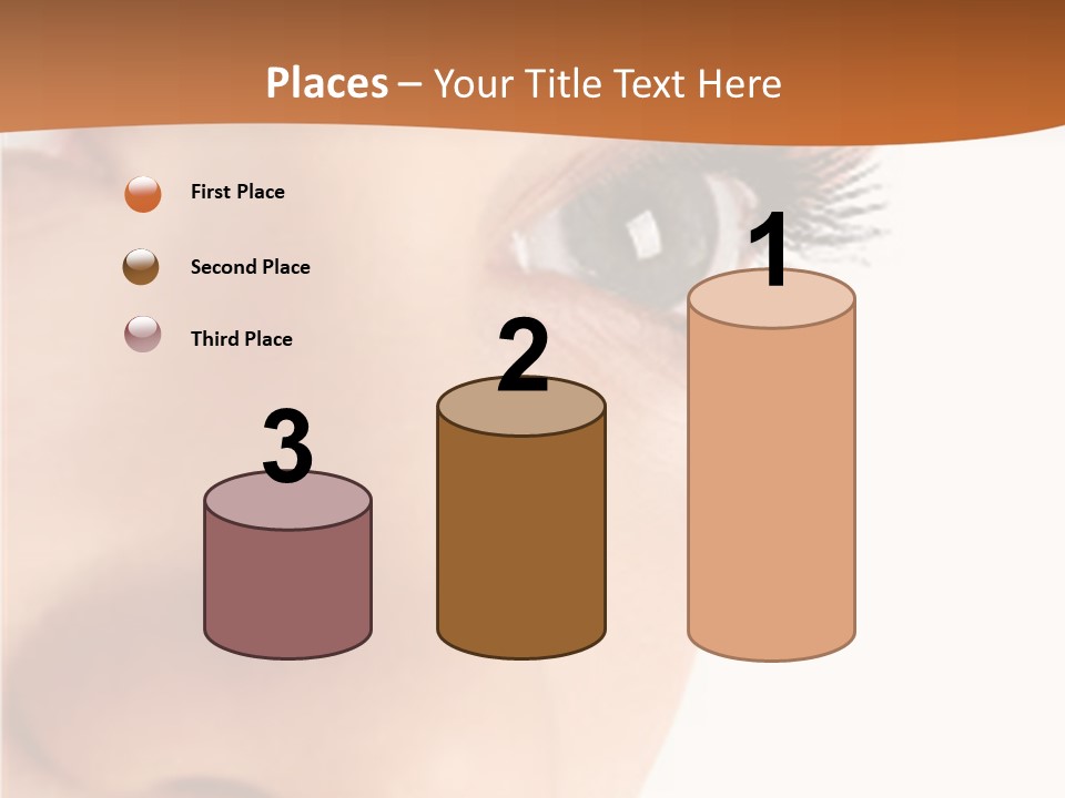 A Woman's Eyes With A Brown Background PowerPoint Template