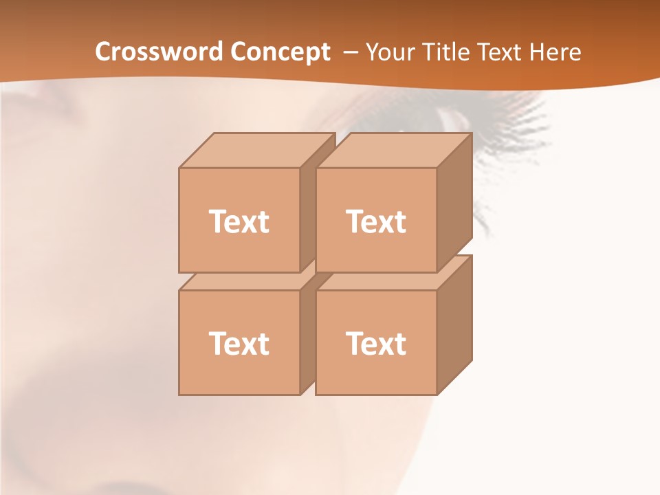 A Woman's Eyes With A Brown Background PowerPoint Template