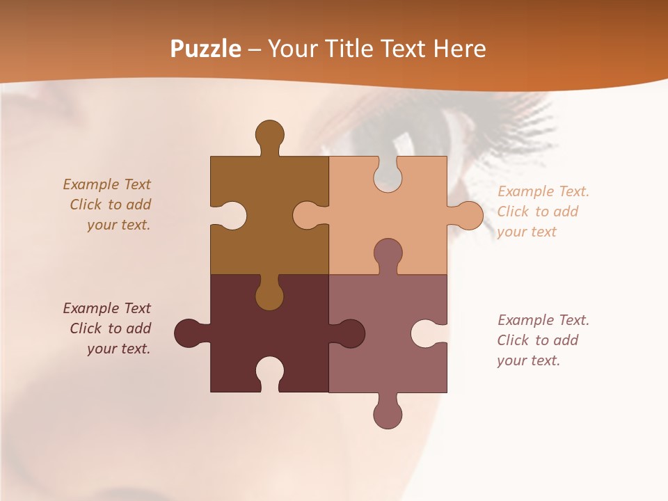 A Woman's Eyes With A Brown Background PowerPoint Template