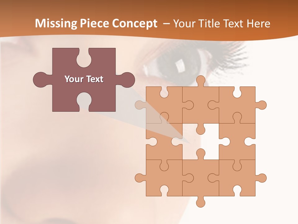 A Woman's Eyes With A Brown Background PowerPoint Template