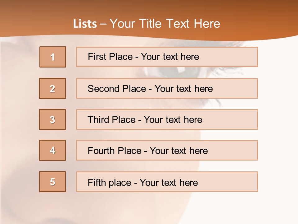 A Woman's Eyes With A Brown Background PowerPoint Template