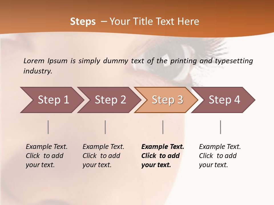 A Woman's Eyes With A Brown Background PowerPoint Template