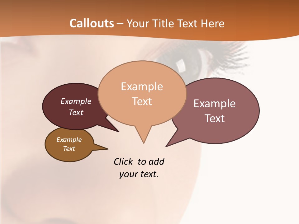 A Woman's Eyes With A Brown Background PowerPoint Template