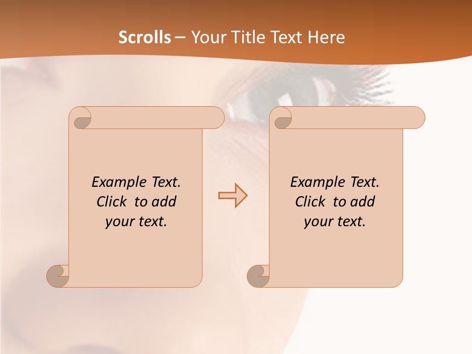 A Woman's Eyes With A Brown Background PowerPoint Template