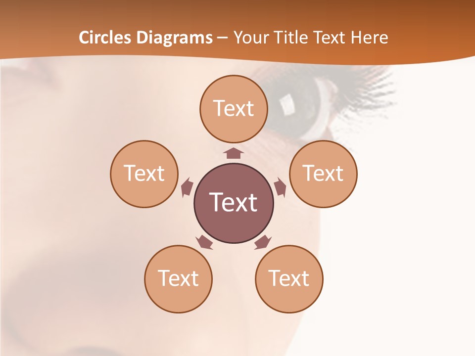 A Woman's Eyes With A Brown Background PowerPoint Template
