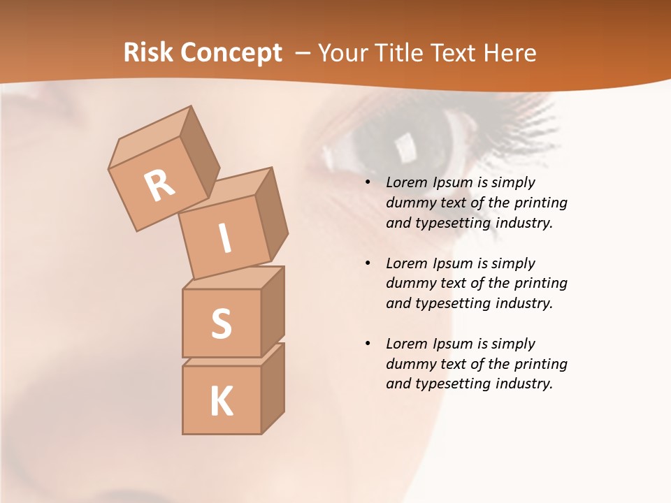 A Woman's Eyes With A Brown Background PowerPoint Template