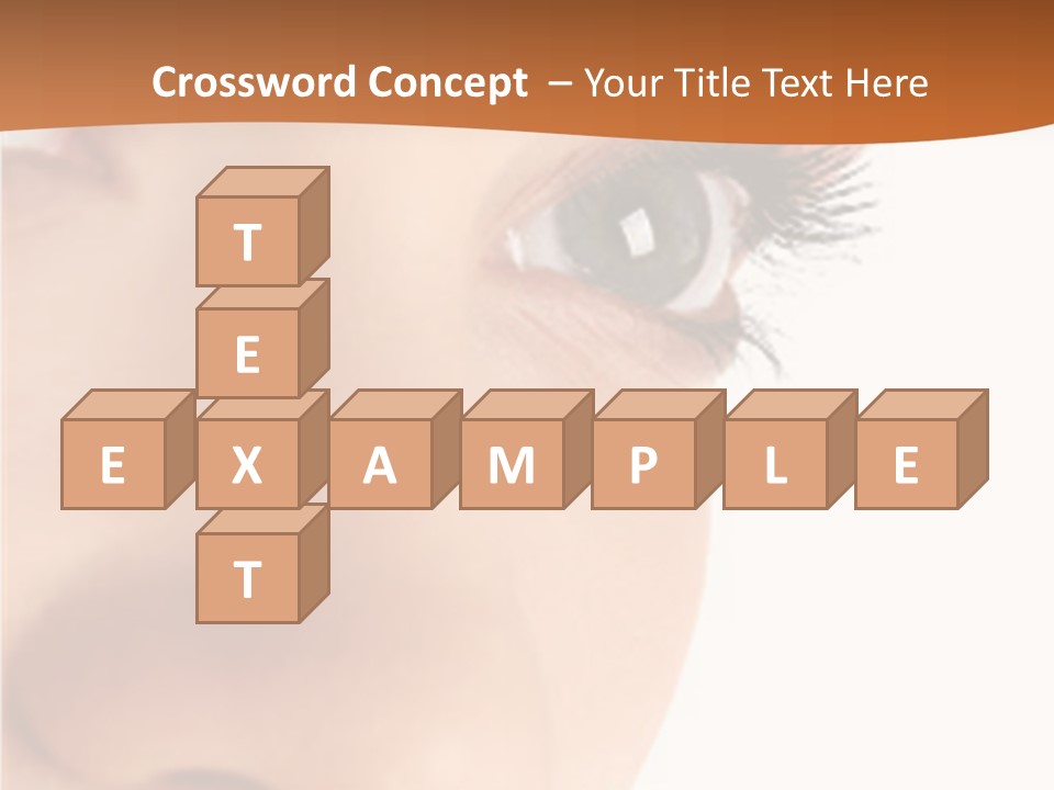 A Woman's Eyes With A Brown Background PowerPoint Template