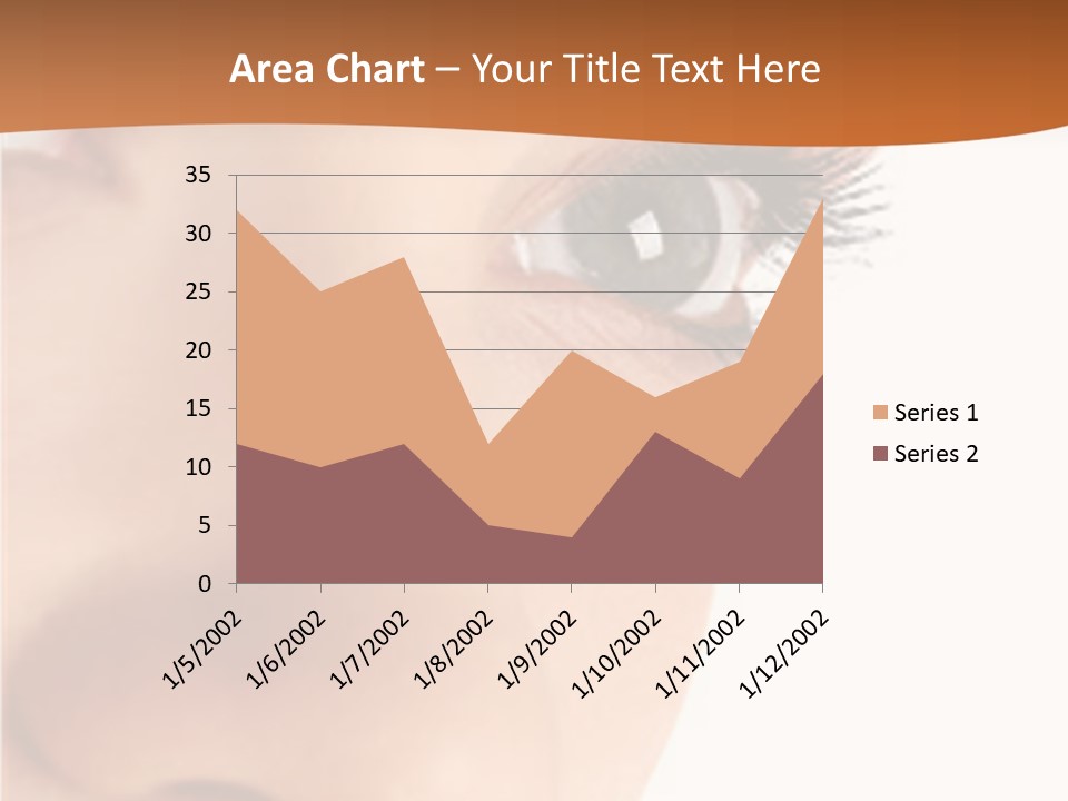 A Woman's Eyes With A Brown Background PowerPoint Template