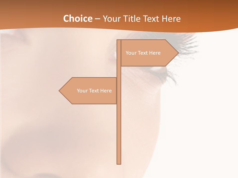 A Woman's Eyes With A Brown Background PowerPoint Template