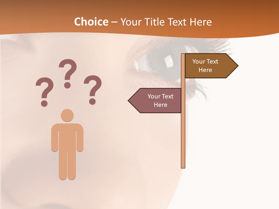 A Woman's Eyes With A Brown Background PowerPoint Template