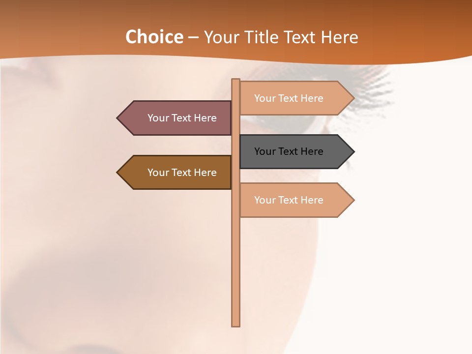 A Woman's Eyes With A Brown Background PowerPoint Template
