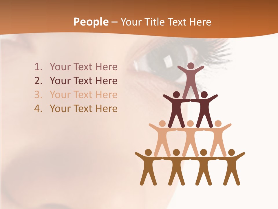 A Woman's Eyes With A Brown Background PowerPoint Template