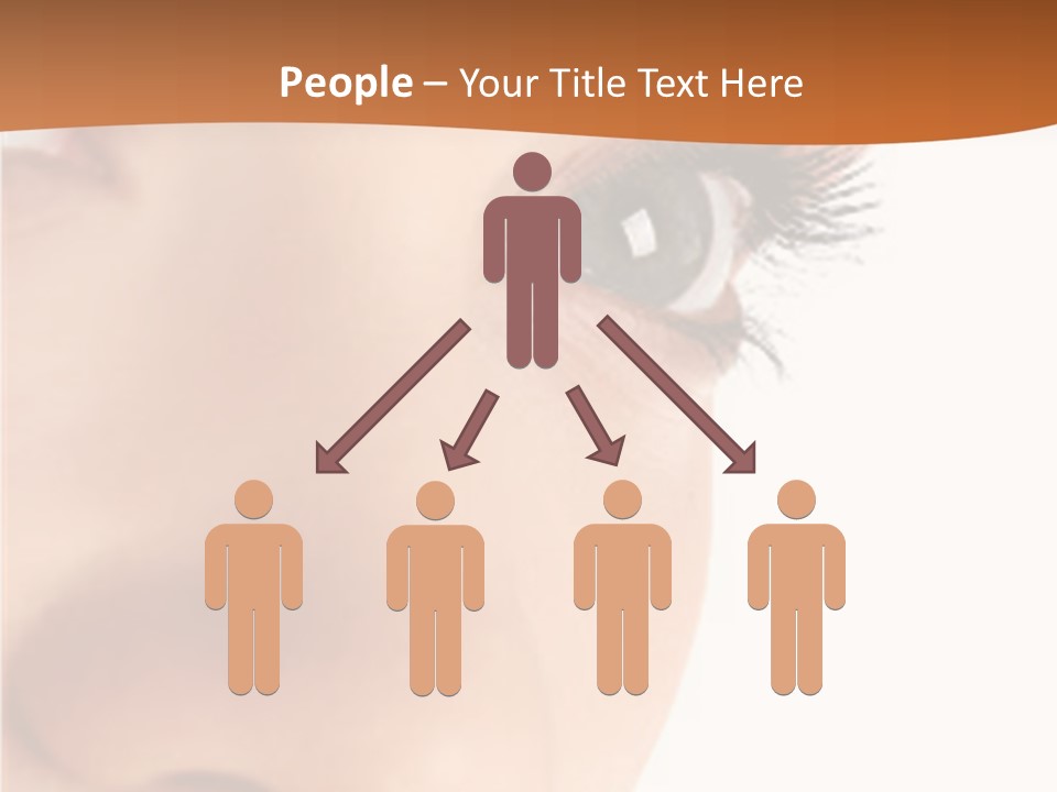 A Woman's Eyes With A Brown Background PowerPoint Template