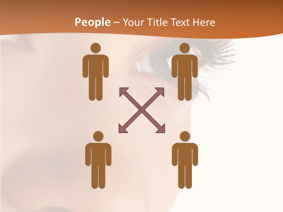 A Woman's Eyes With A Brown Background PowerPoint Template