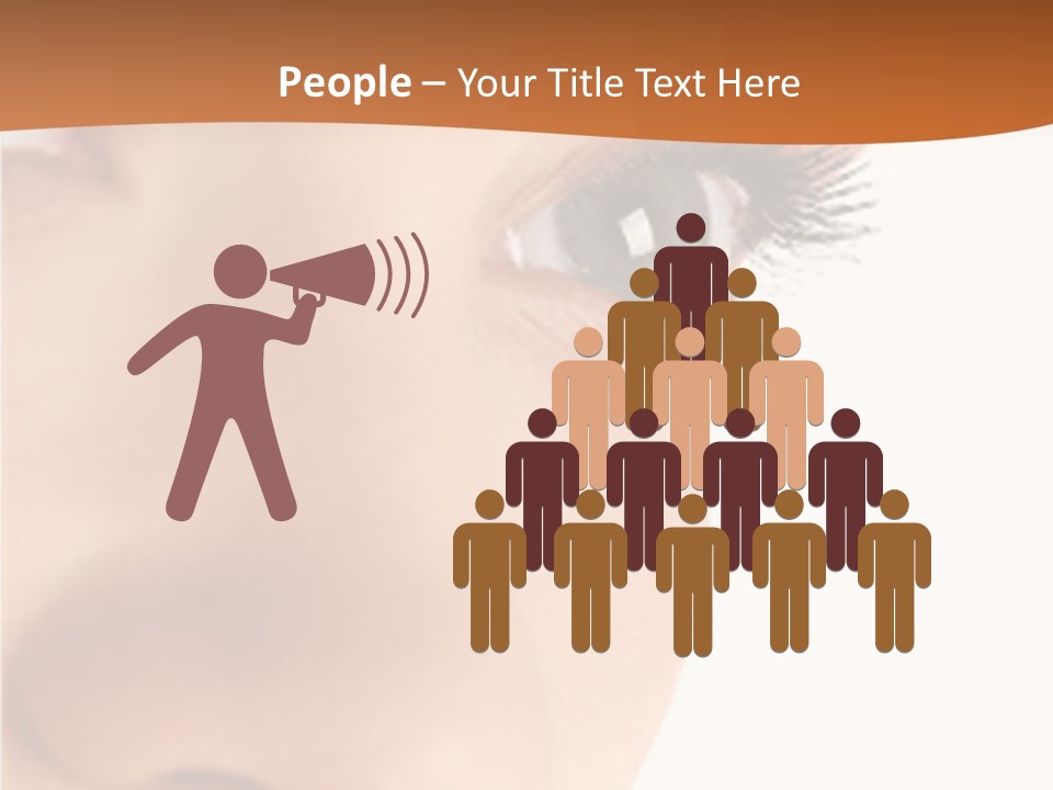 A Woman's Eyes With A Brown Background PowerPoint Template