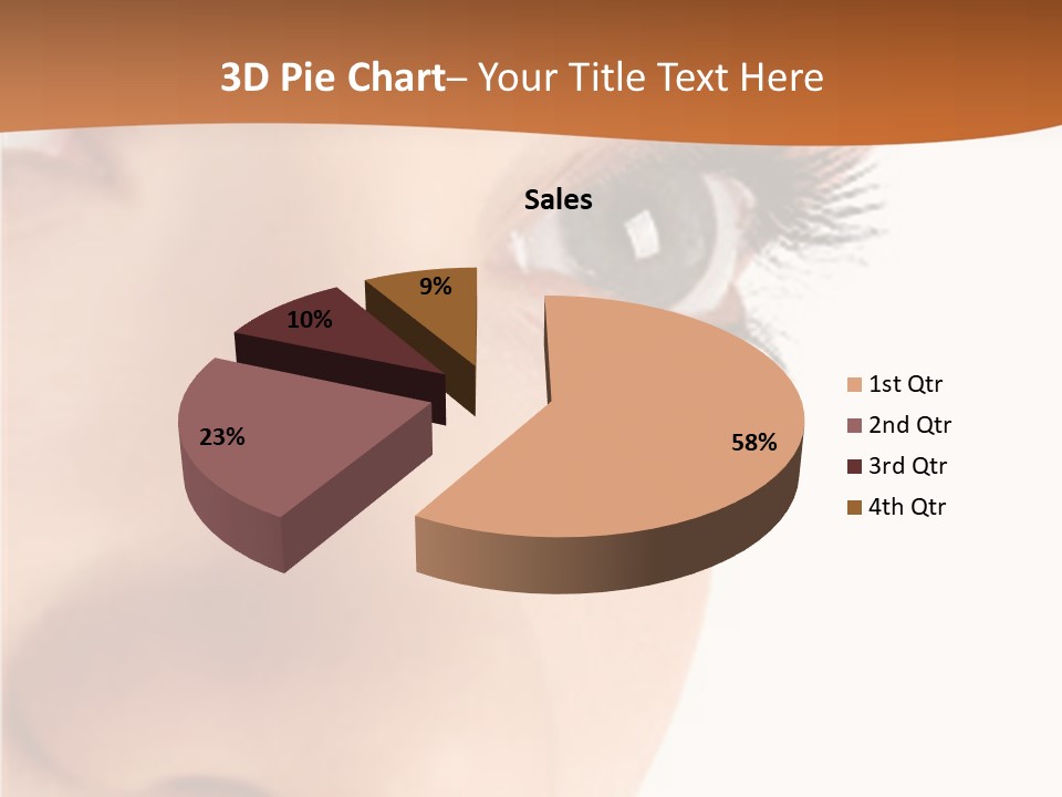 A Woman's Eyes With A Brown Background PowerPoint Template