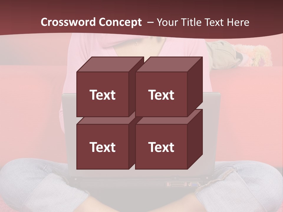 Mother Sitting On The Floor Working Computer; Daughter Hugging Her Neck PowerPoint Template