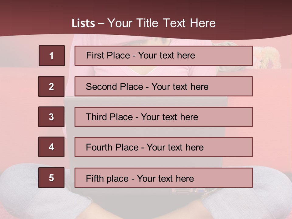 Mother Sitting On The Floor Working Computer; Daughter Hugging Her Neck PowerPoint Template
