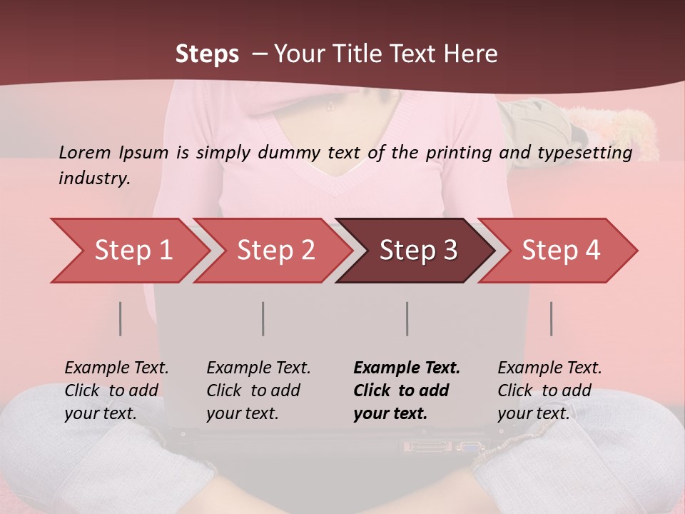 Mother Sitting On The Floor Working Computer; Daughter Hugging Her Neck PowerPoint Template