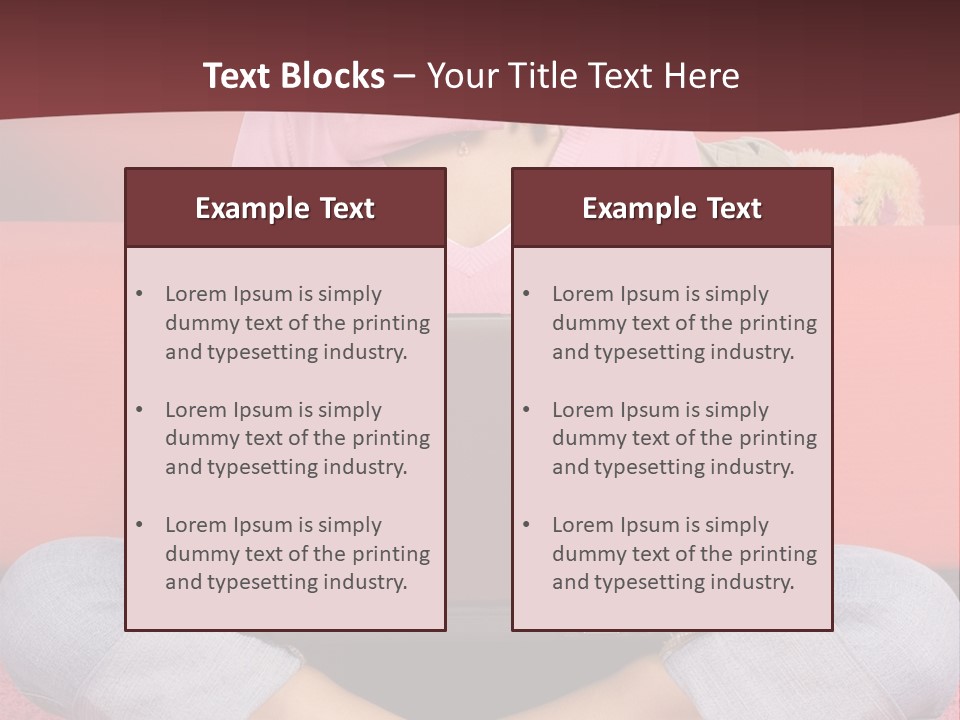 Mother Sitting On The Floor Working Computer; Daughter Hugging Her Neck PowerPoint Template