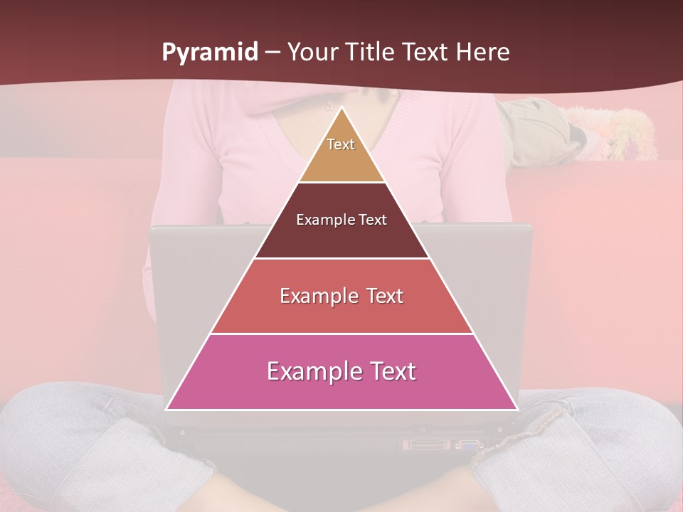 Mother Sitting On The Floor Working Computer; Daughter Hugging Her Neck PowerPoint Template