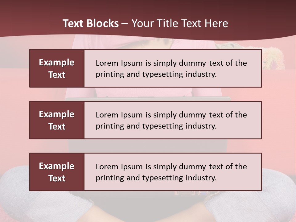 Mother Sitting On The Floor Working Computer; Daughter Hugging Her Neck PowerPoint Template