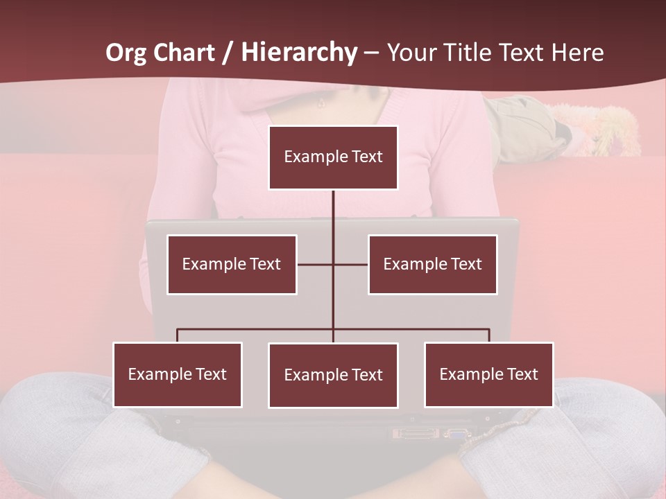 Mother Sitting On The Floor Working Computer; Daughter Hugging Her Neck PowerPoint Template