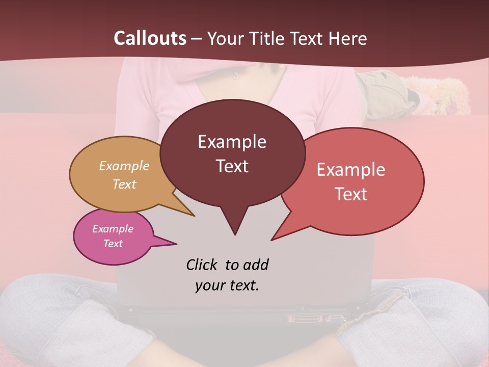 Mother Sitting On The Floor Working Computer; Daughter Hugging Her Neck PowerPoint Template