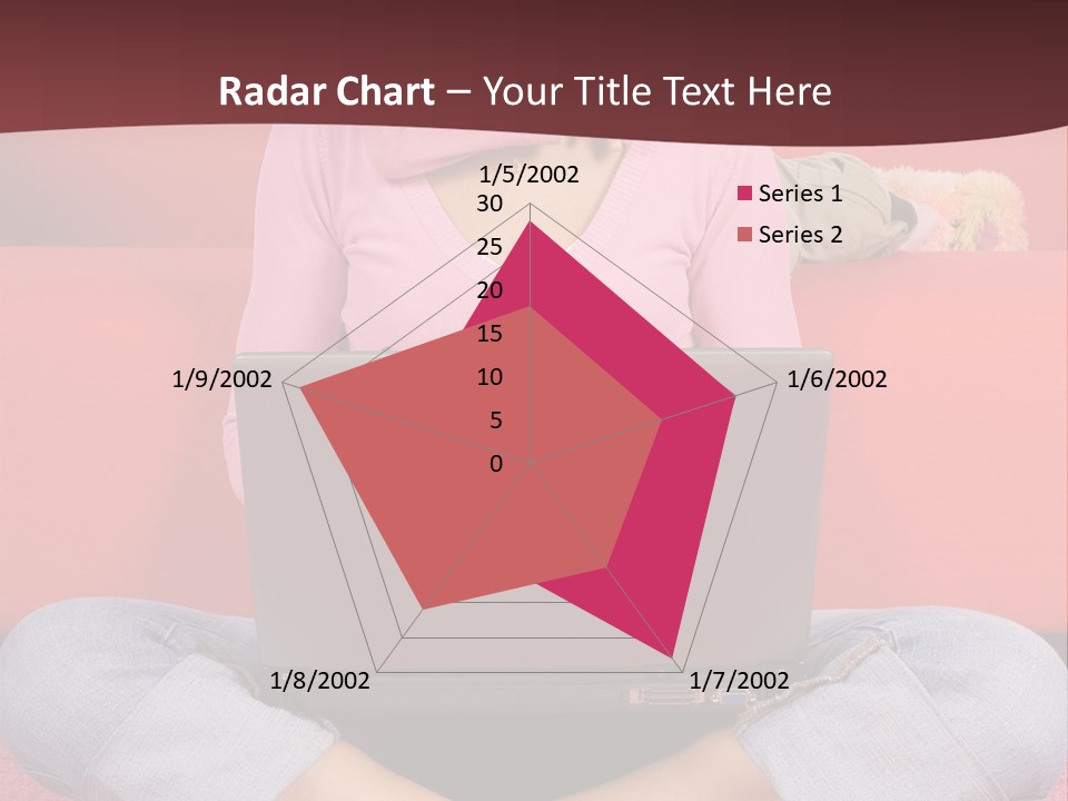 Mother Sitting On The Floor Working Computer; Daughter Hugging Her Neck PowerPoint Template