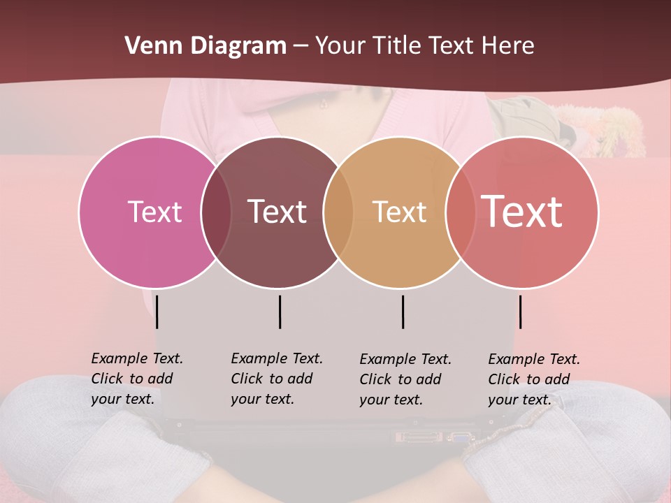 Mother Sitting On The Floor Working Computer; Daughter Hugging Her Neck PowerPoint Template