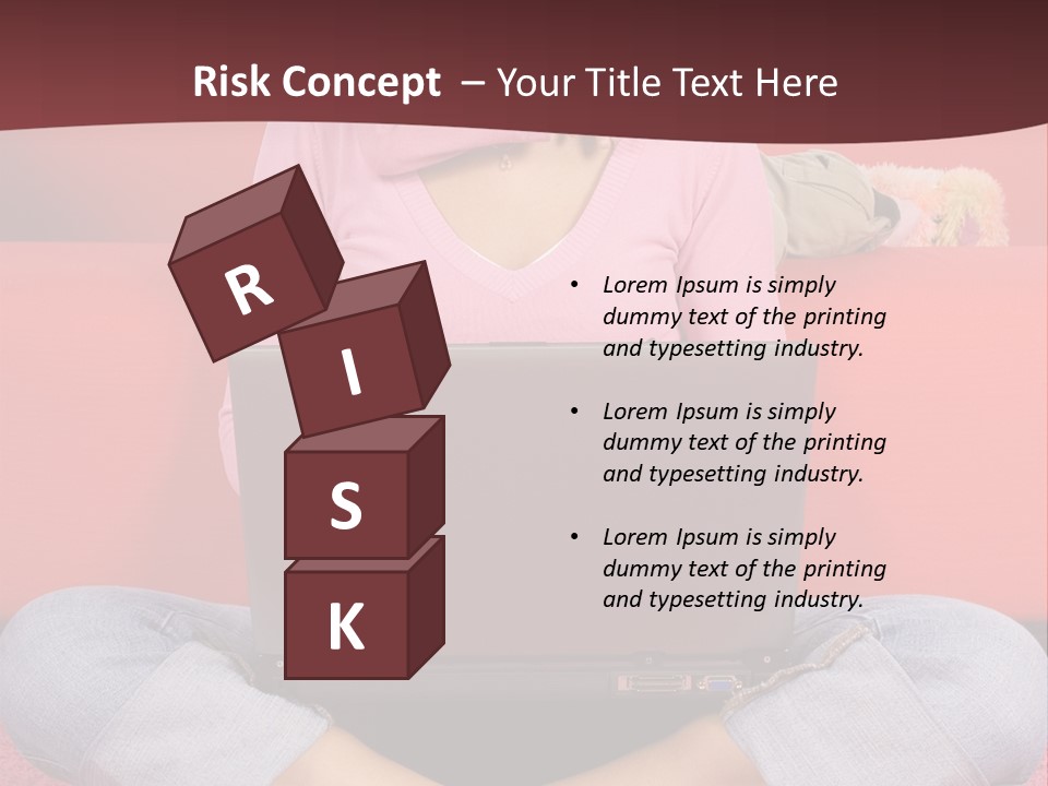 Mother Sitting On The Floor Working Computer; Daughter Hugging Her Neck PowerPoint Template