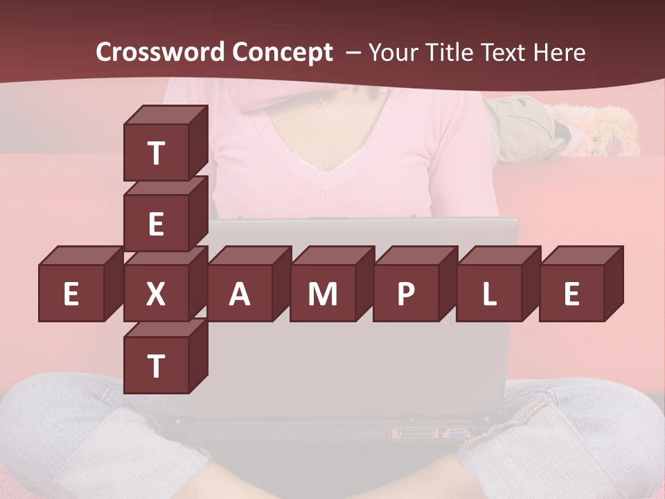 Mother Sitting On The Floor Working Computer; Daughter Hugging Her Neck PowerPoint Template