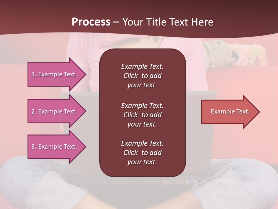 Mother Sitting On The Floor Working Computer; Daughter Hugging Her Neck PowerPoint Template