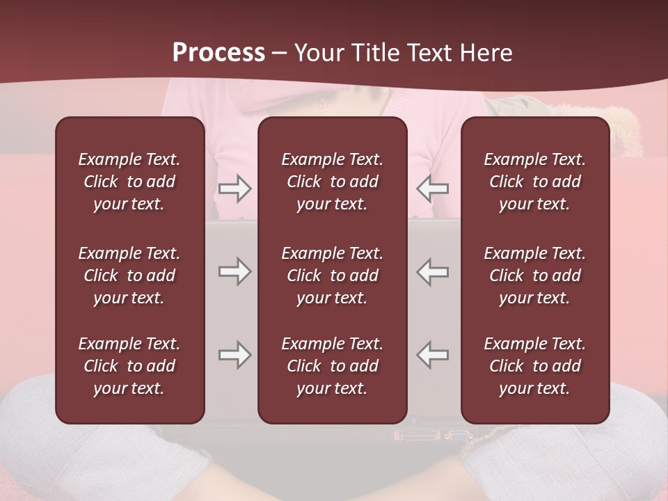 Mother Sitting On The Floor Working Computer; Daughter Hugging Her Neck PowerPoint Template