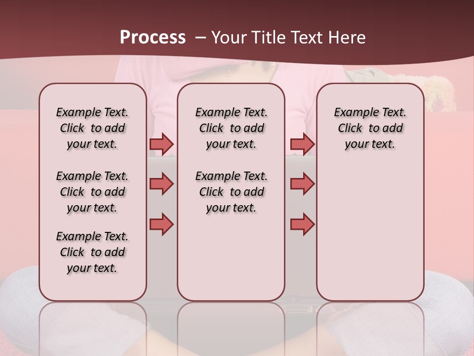 Mother Sitting On The Floor Working Computer; Daughter Hugging Her Neck PowerPoint Template