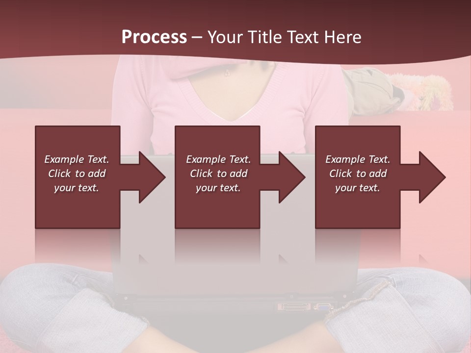 Mother Sitting On The Floor Working Computer; Daughter Hugging Her Neck PowerPoint Template