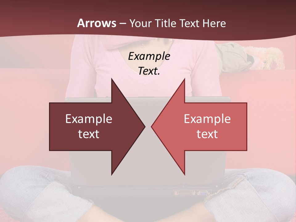 Mother Sitting On The Floor Working Computer; Daughter Hugging Her Neck PowerPoint Template