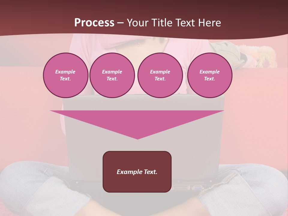 Mother Sitting On The Floor Working Computer; Daughter Hugging Her Neck PowerPoint Template