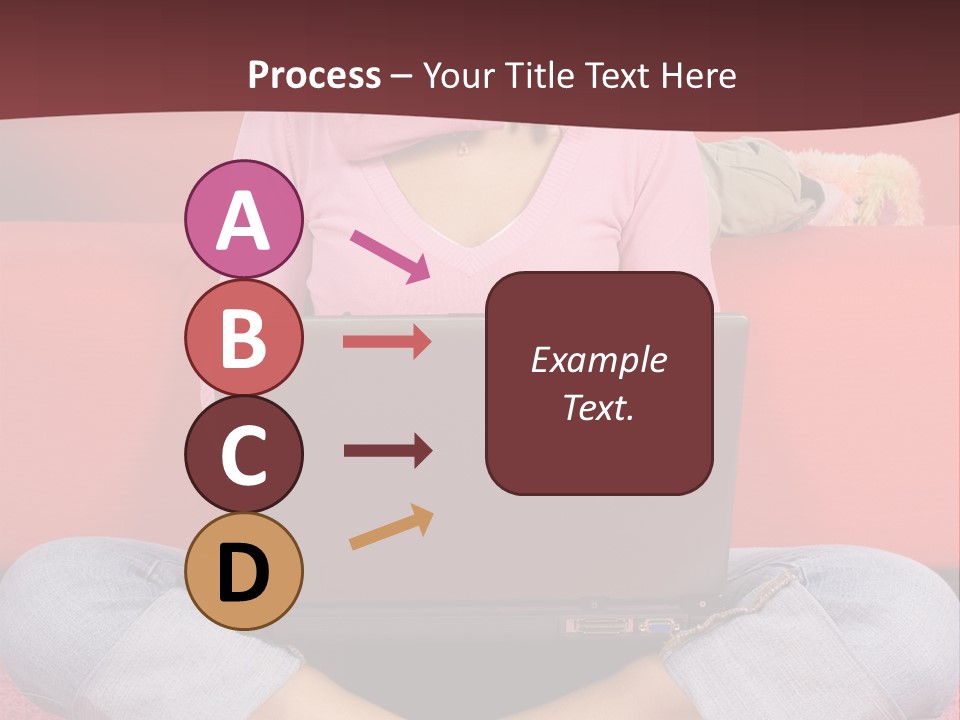 Mother Sitting On The Floor Working Computer; Daughter Hugging Her Neck PowerPoint Template
