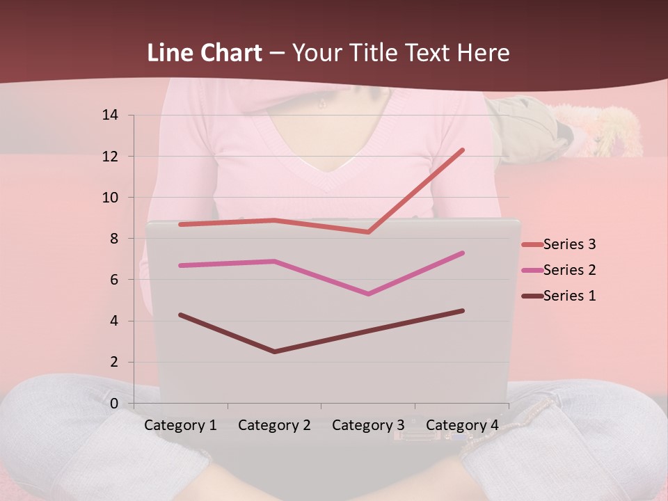 Mother Sitting On The Floor Working Computer; Daughter Hugging Her Neck PowerPoint Template