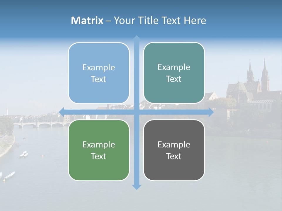 A River With A Bridge And Buildings In The Background PowerPoint Template