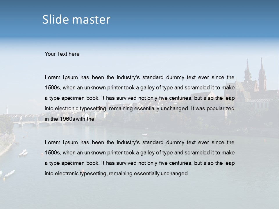 A River With A Bridge And Buildings In The Background PowerPoint Template