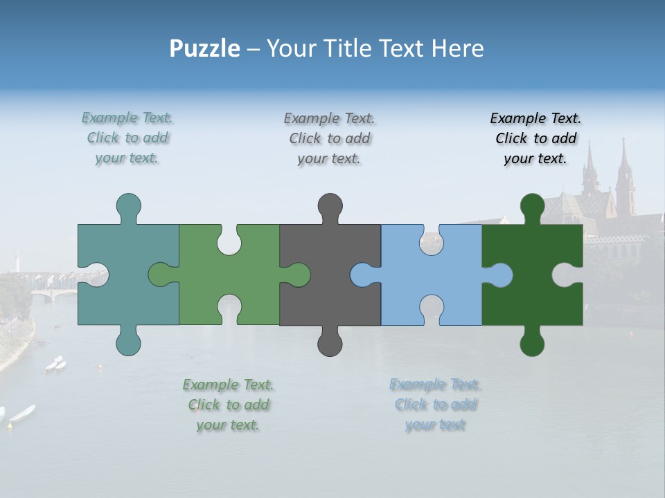 A River With A Bridge And Buildings In The Background PowerPoint Template