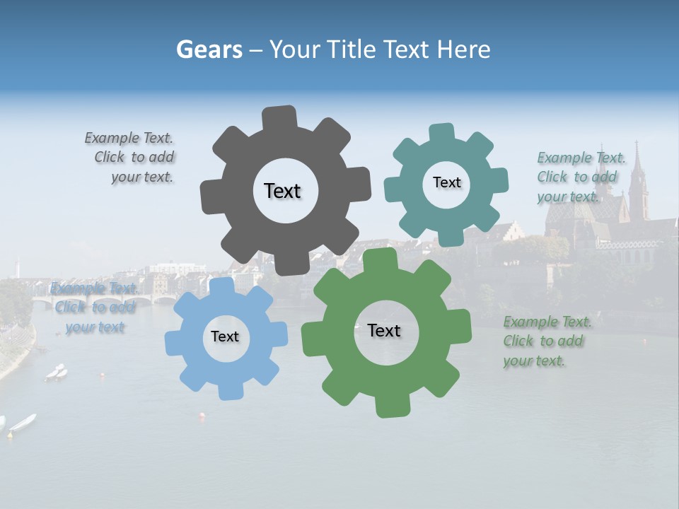 A River With A Bridge And Buildings In The Background PowerPoint Template