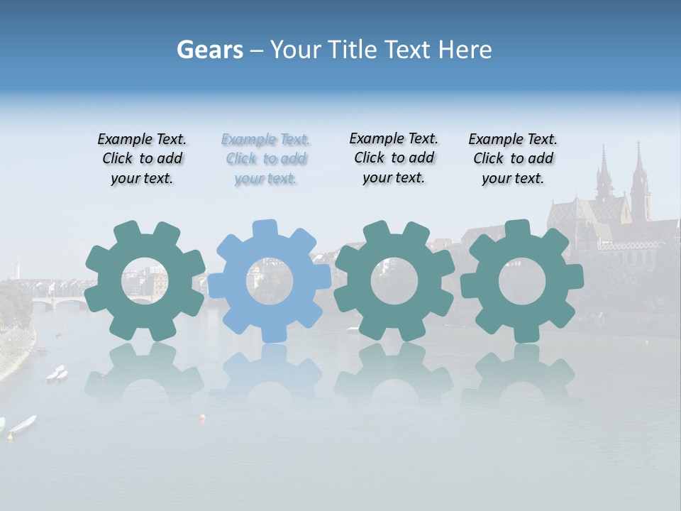 A River With A Bridge And Buildings In The Background PowerPoint Template